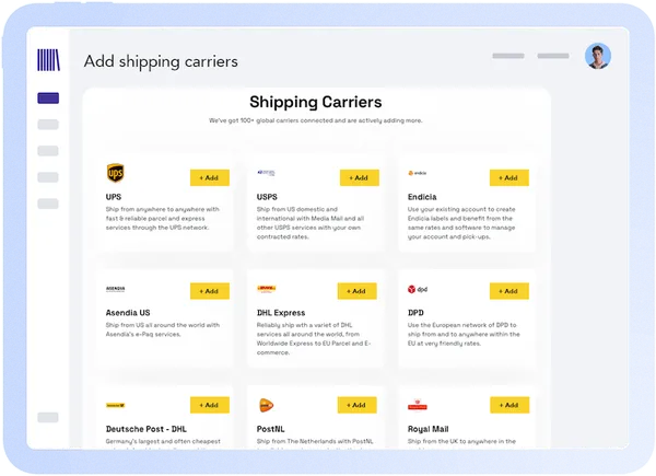 Pre-negotiated Cratebase shipping rates by carrier